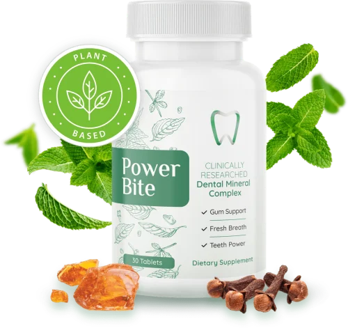 PowerBite — PowerBite Calcium carbonate, myrrh, xylitol, lysozyme supplement